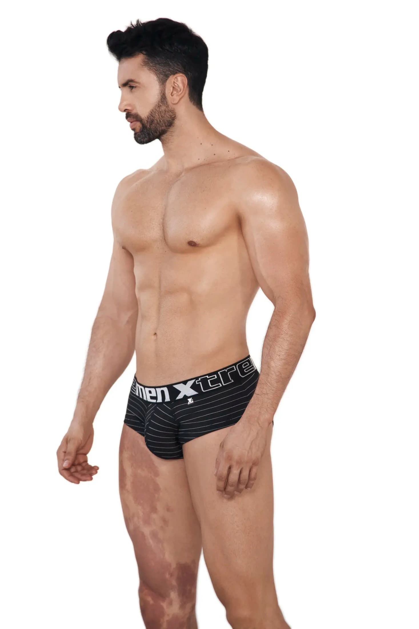 BRIEF MICROFIBRA RAYAS BLANCO - imagen 3