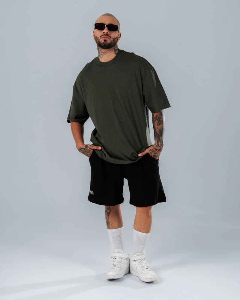 Camiseta Para Hombre Oversize Básica Verde - imagen 6