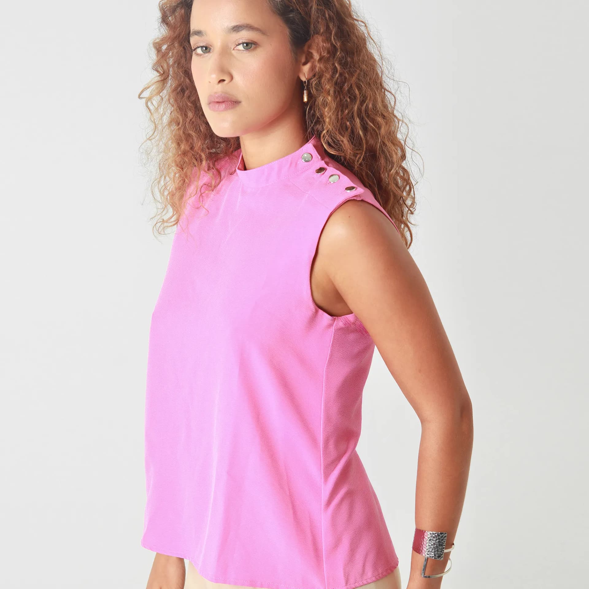 Blusa Cuello Alto Manga Sisa - imagen 1