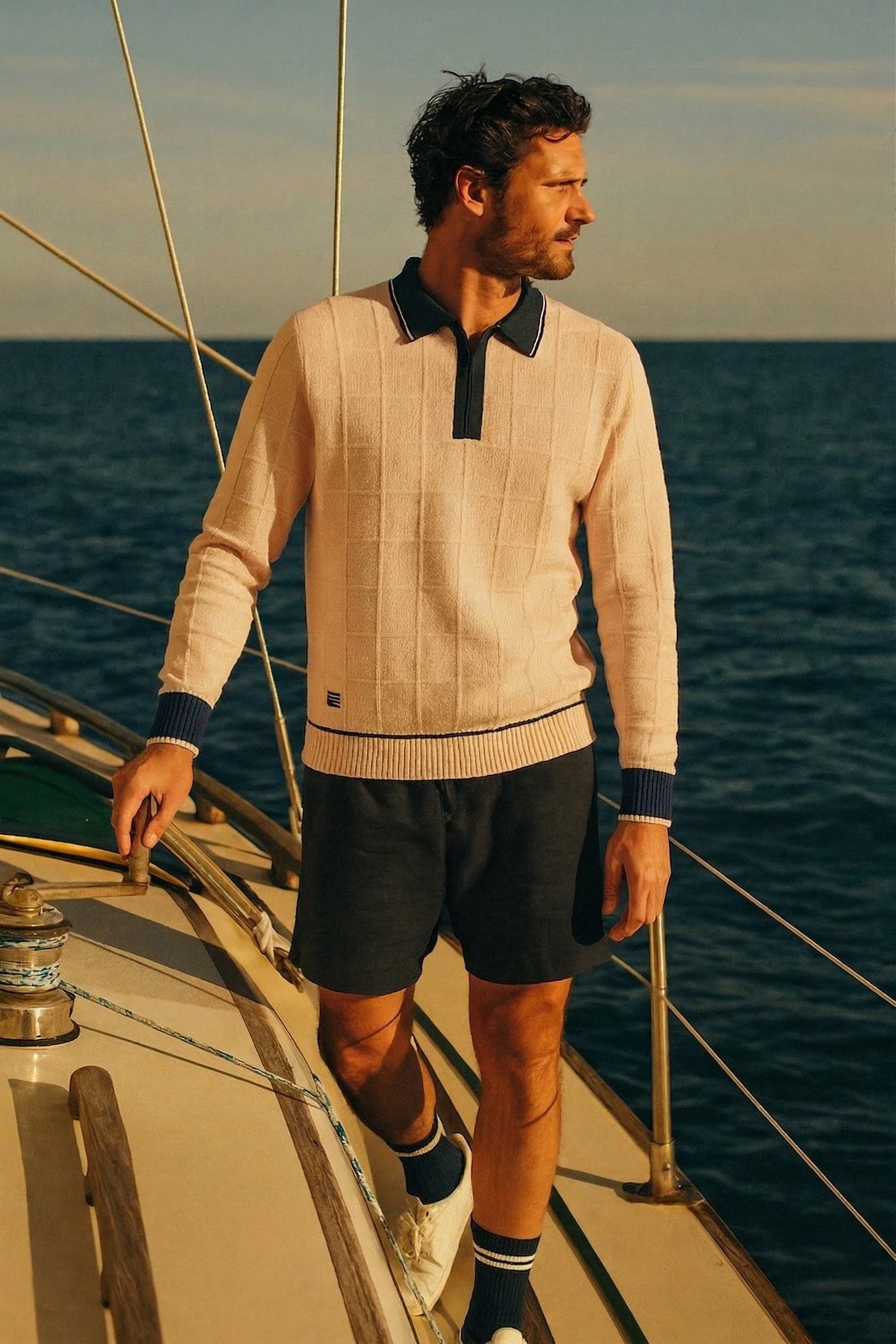 Polo Long Sleeves Tejida - Rosa Cipria - NUOVO