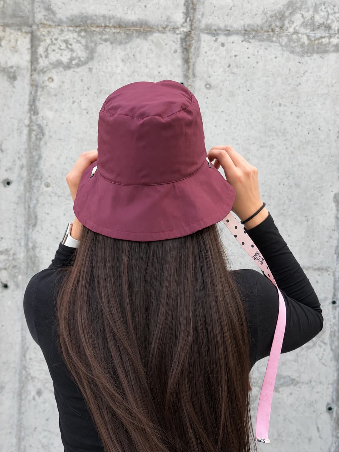 Bucket Hat Doble Faz Vinotinto Rosa - imagen 5