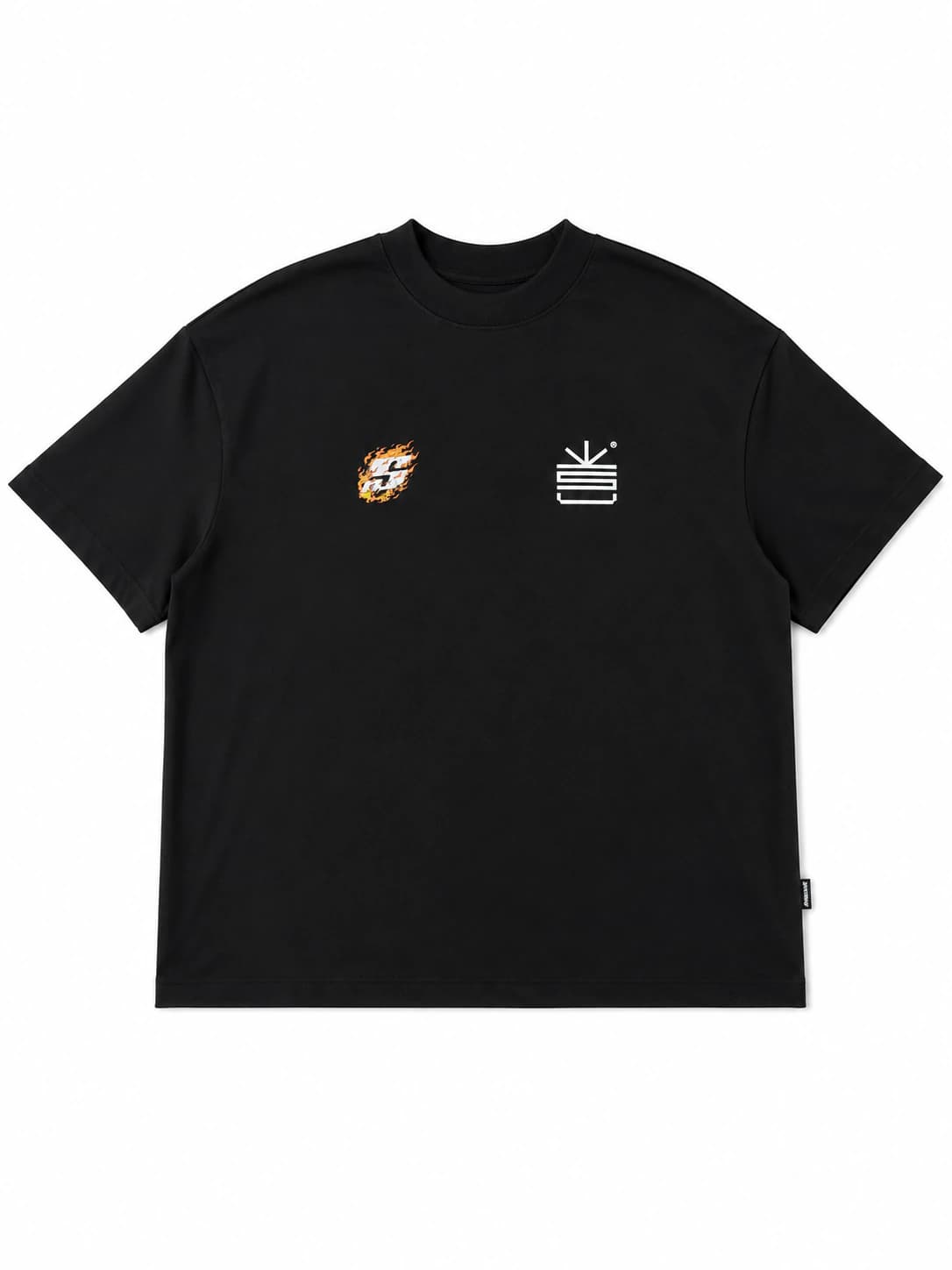 Camiseta Negra Oversize Fuego  250 gramos - imagen 1