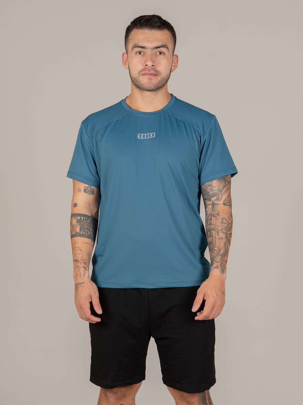 Camiseta Qatar Hombre Azul Petroleo - imagen 1