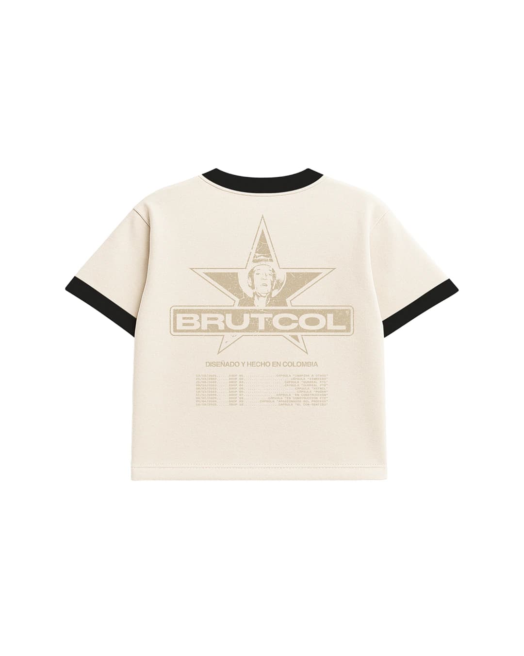 CAMISETA OVERSIZE CROPPED BRUTCOL® TOUR EN EL CON-SENTIDO – CUELLO NEGRO - imagen 5
