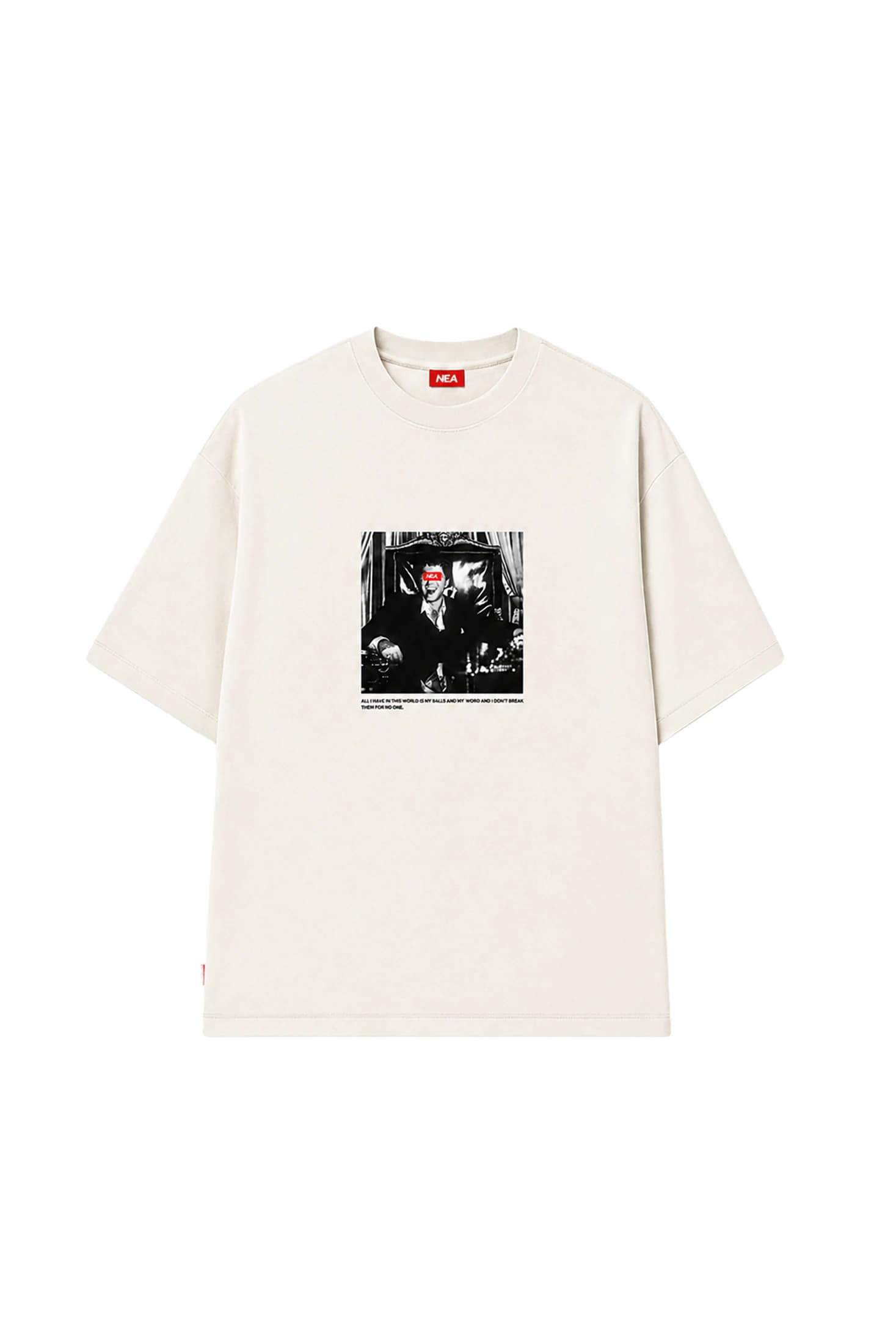 CAMISETA OVERSIZE TONY MARFIL NEA - imagen 1