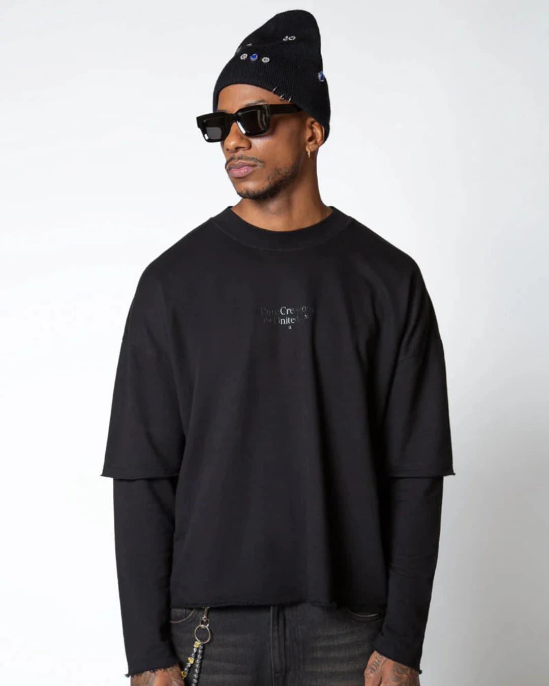 DOPAMINE BLACK LONG SLEEVE T-SHIRT - imagen 5