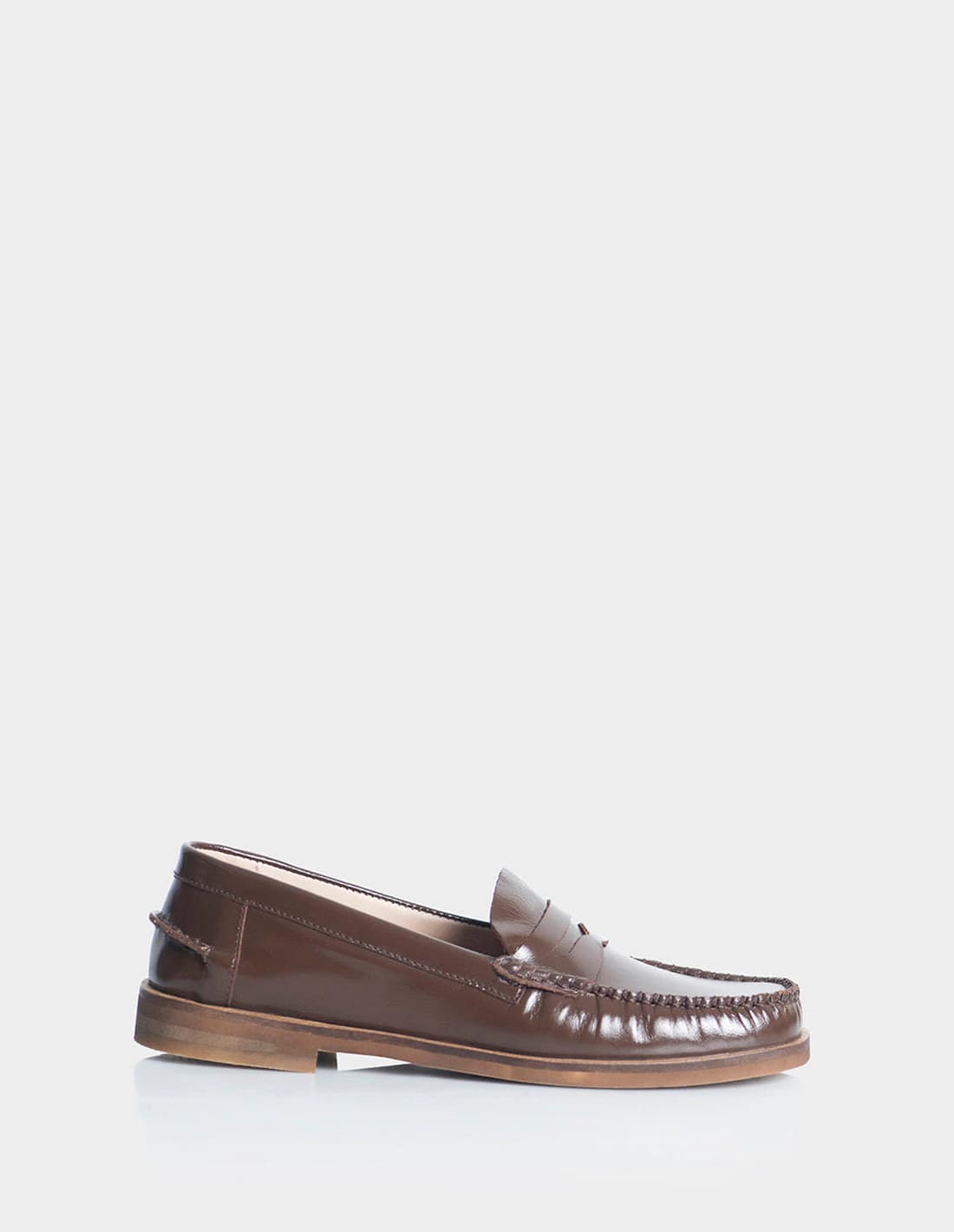 Mocasin Tiziano Cuero Charol cafe - imagen 1