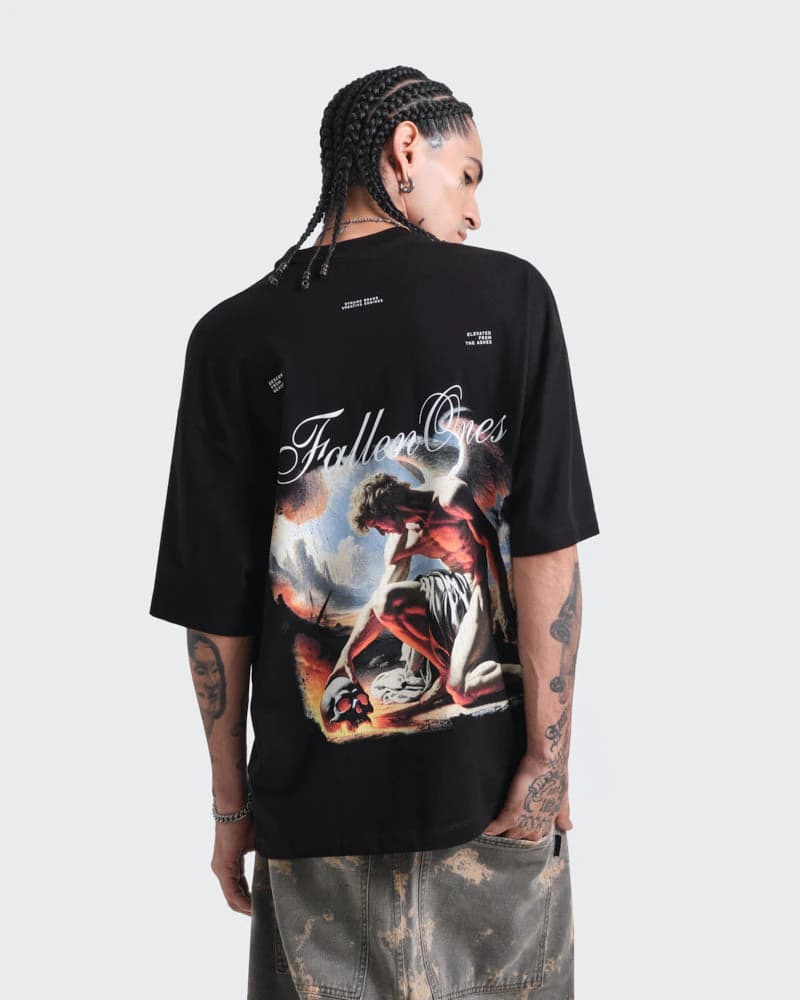Camiseta Negra Oversize Lost Grace - imagen 1