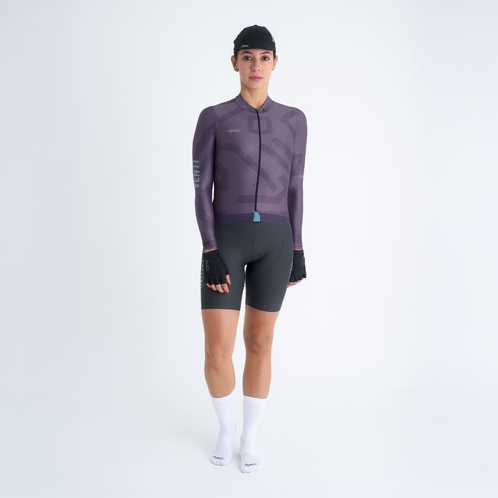 CAMISA CICLISMO MANGA LARGA ENGRAVED PURPLE  PARA MUJER - imagen 1