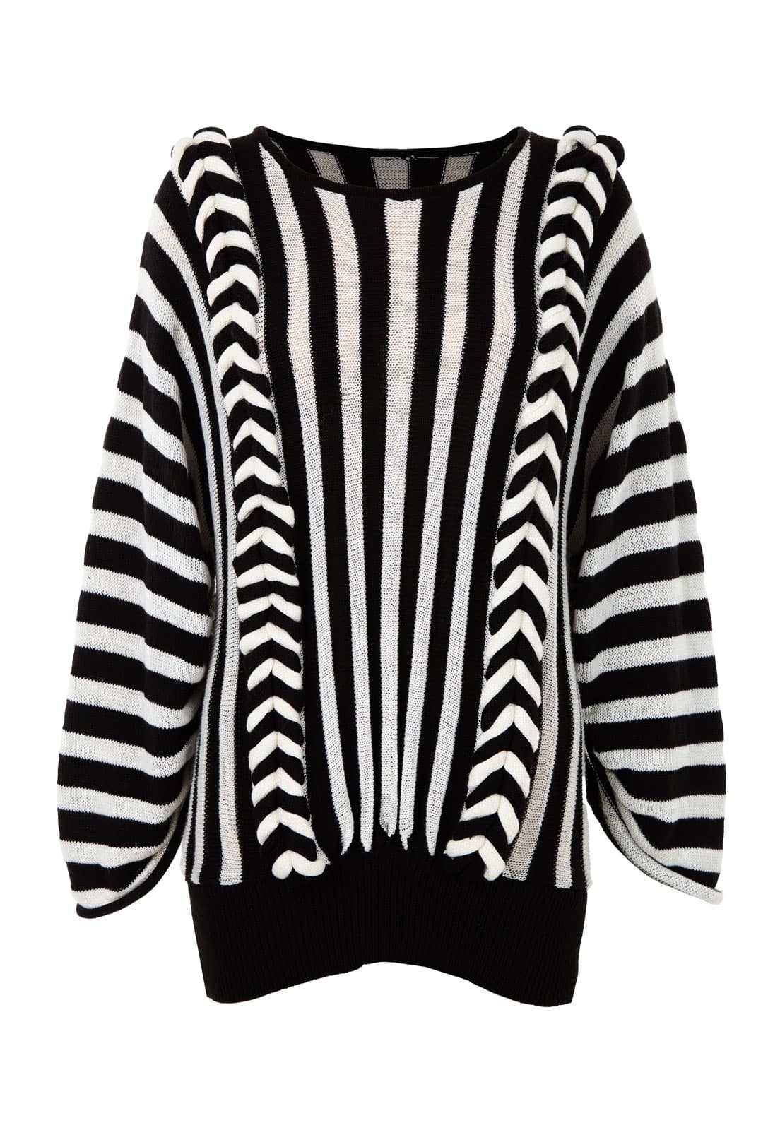 BRAIDED PLEATED SWEATER
