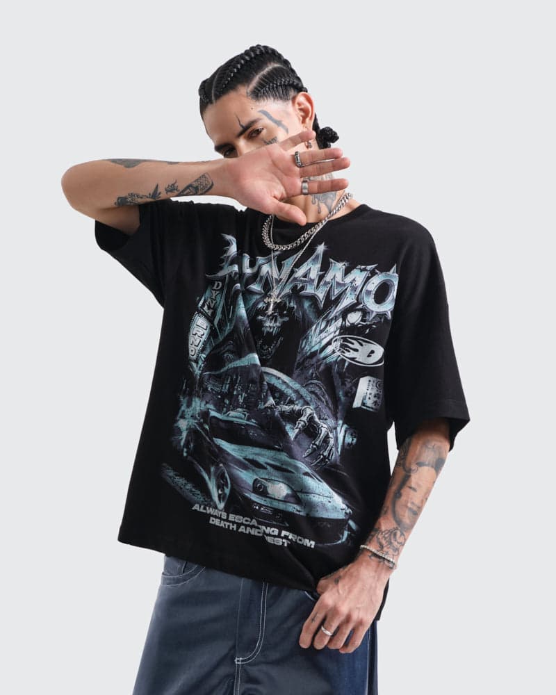 Camiseta Negra Oversize Fearless - imagen 4