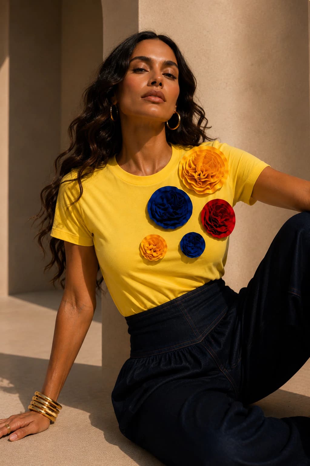 Camiseta Colombia Florece amarilla - imagen 2