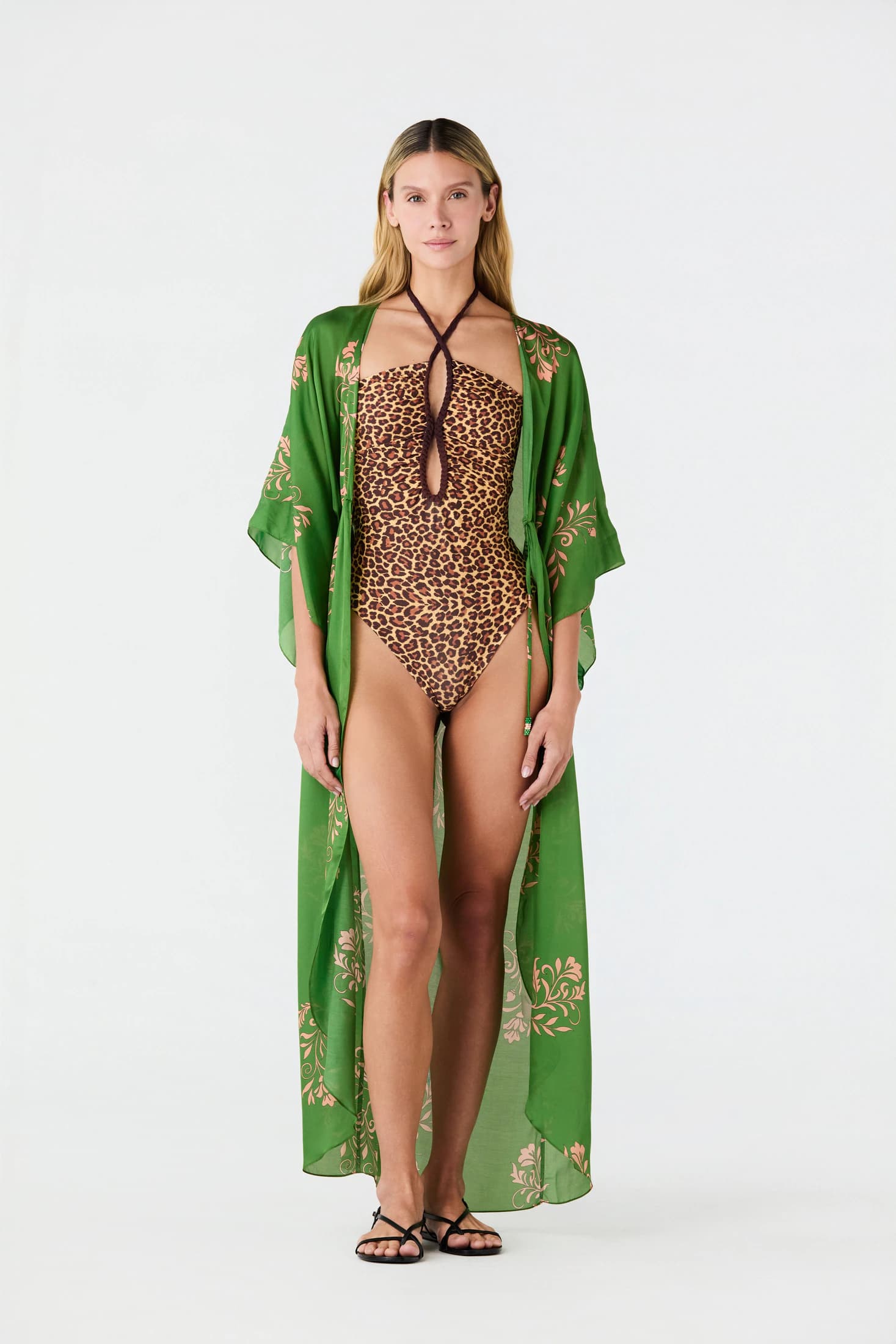 San Cipriano Cotton Silk Tunic / Green Buganvilias - imagen 2