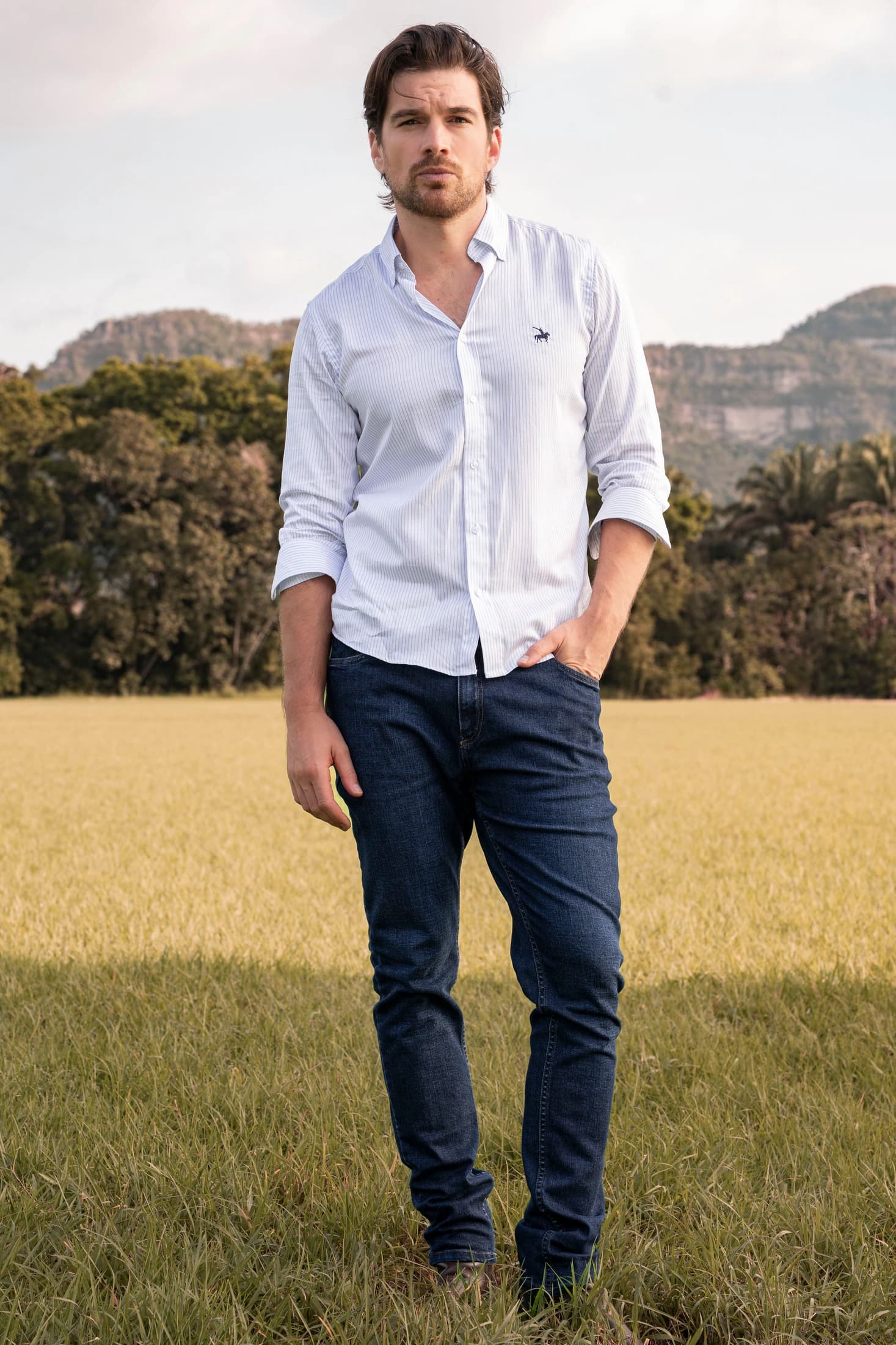 Camisa Amberes Rayas Hombre Azul Claro - imagen 2