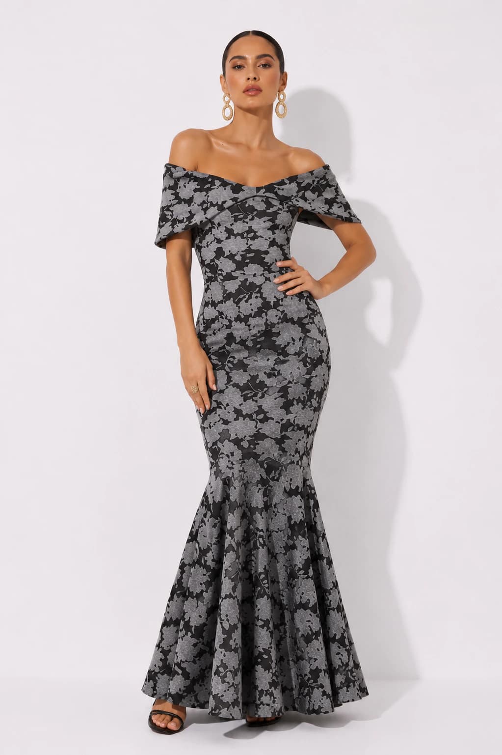 Vestido Sabina Ii Negro Estampado - imagen 1