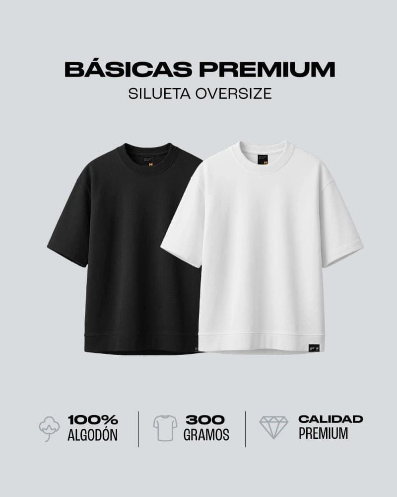 Duo Pack Camisetas Básicas Oversize Essentials - Premium 300G - imagen 1