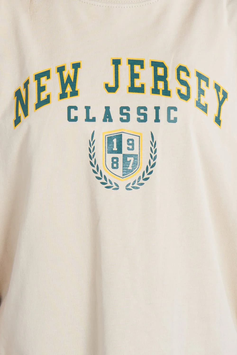 Camiseta oversize estampado New Jersey Beige | DROP 03 | - imagen 8