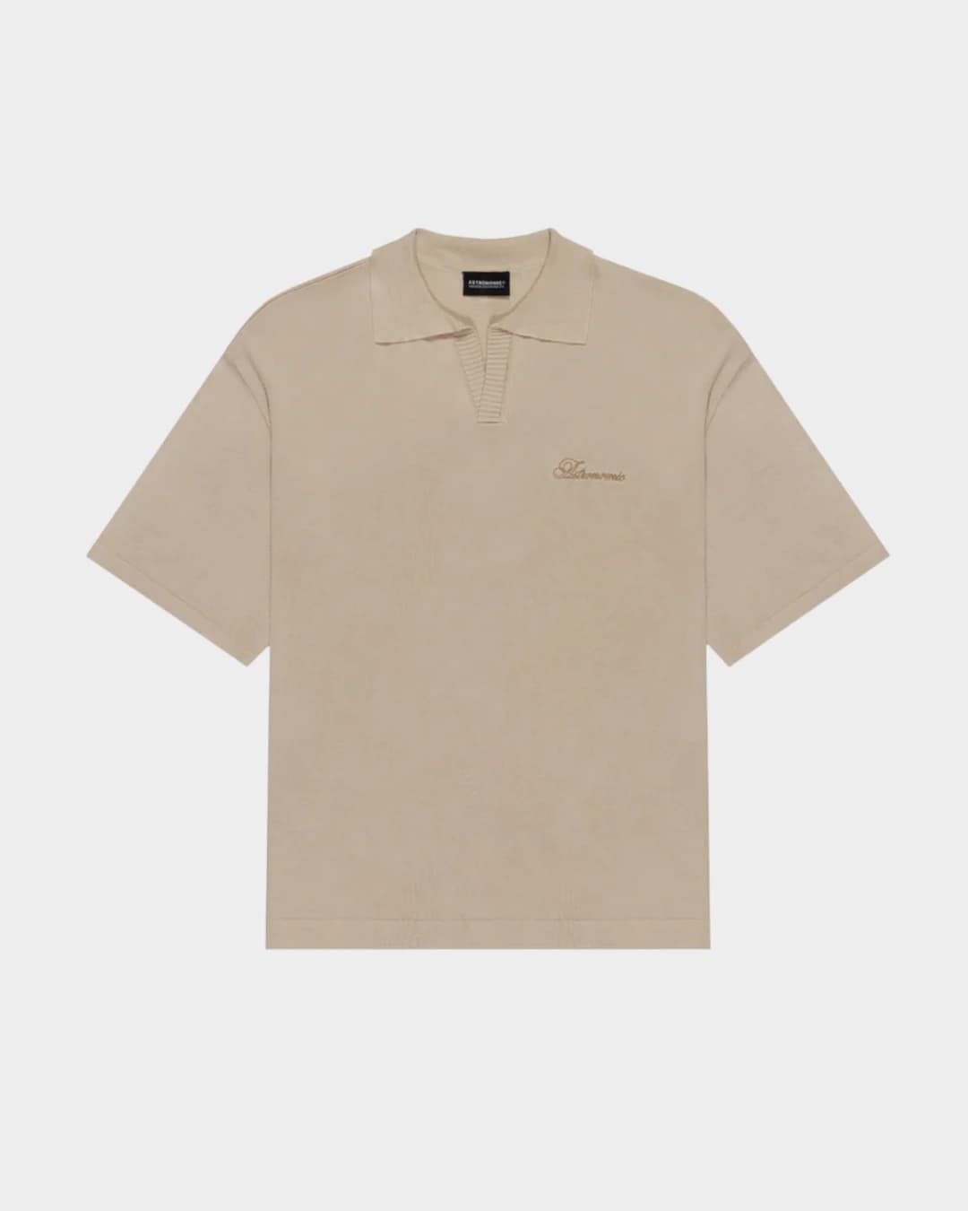 CAMISETA POLO TEJIDA - BEIGE - imagen 1