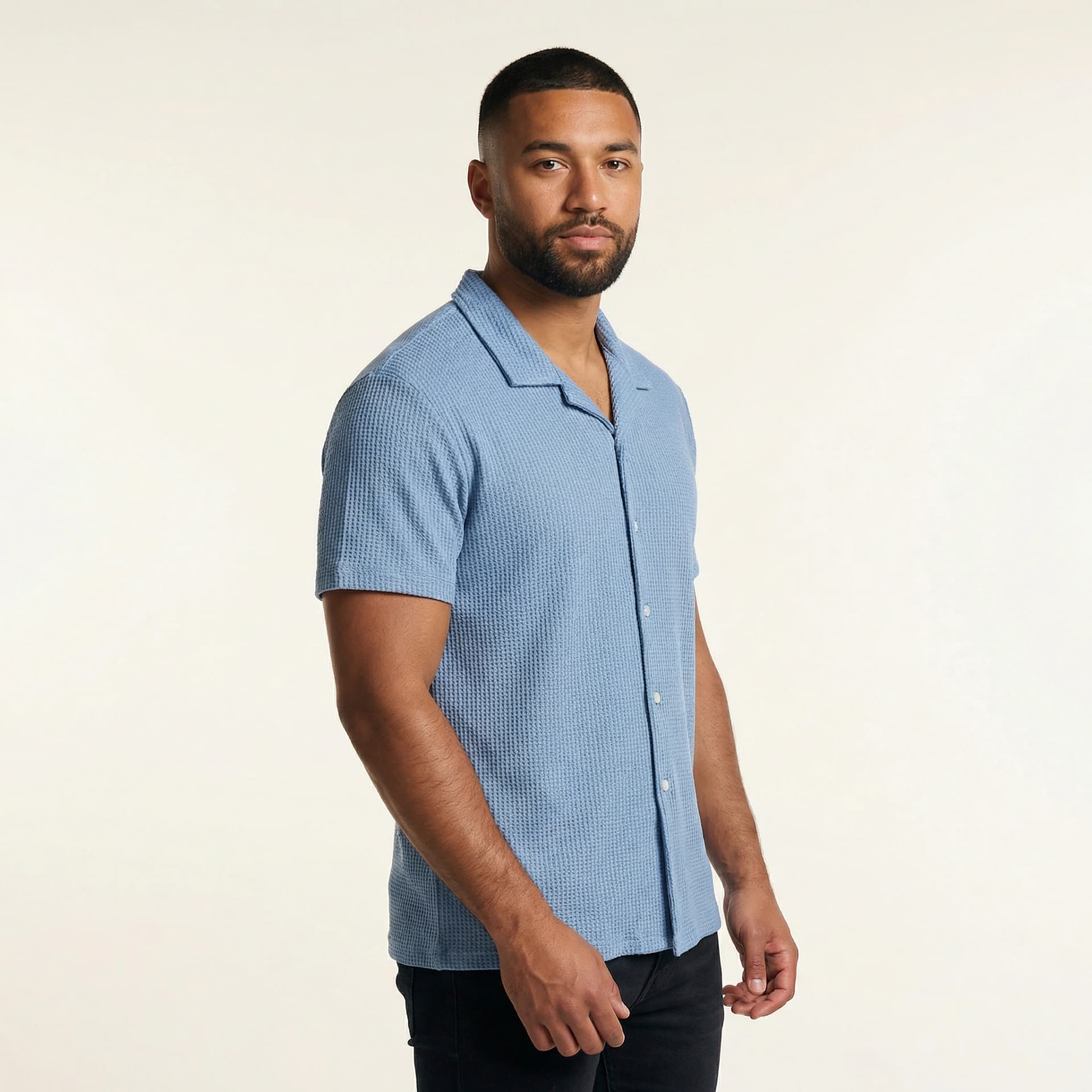 Camisa Texturizada Bowling Azul C225 - imagen 4
