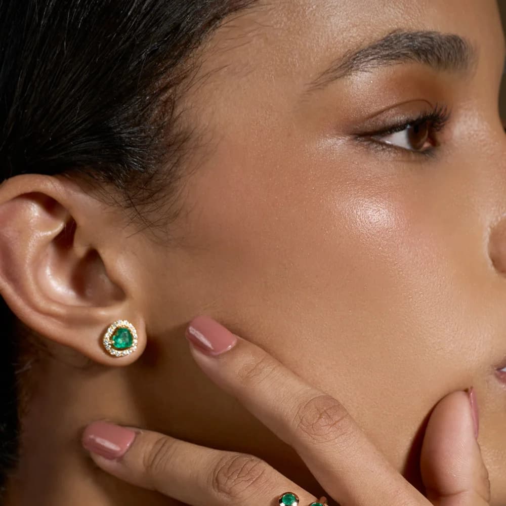 EMERALD HEART EARRINGS - imagen 2