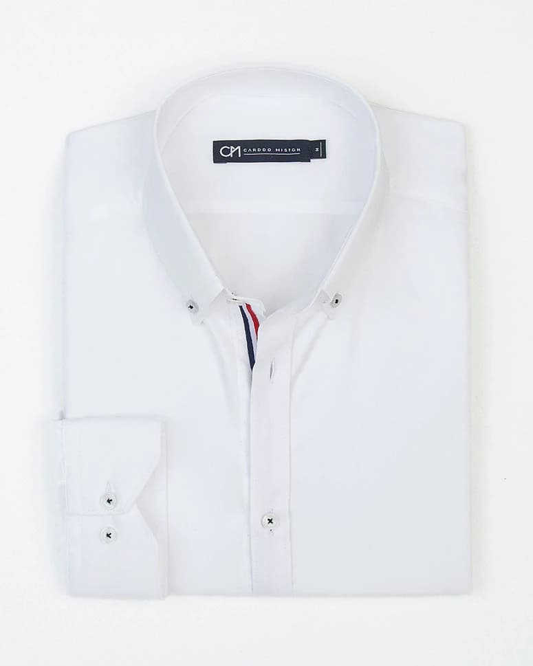 Camisa Sarga Hiladillo France Algodón Blanco - imagen 5