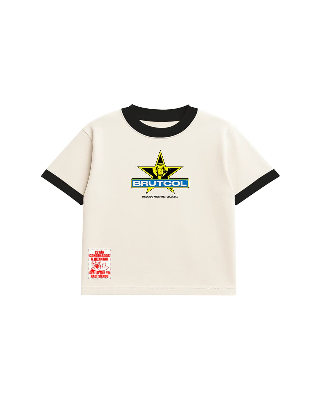 CAMISETA OVERSIZE CROPPED BRUTCOL® TOUR EN EL CON-SENTIDO – CUELLO NEGRO - imagen 4
