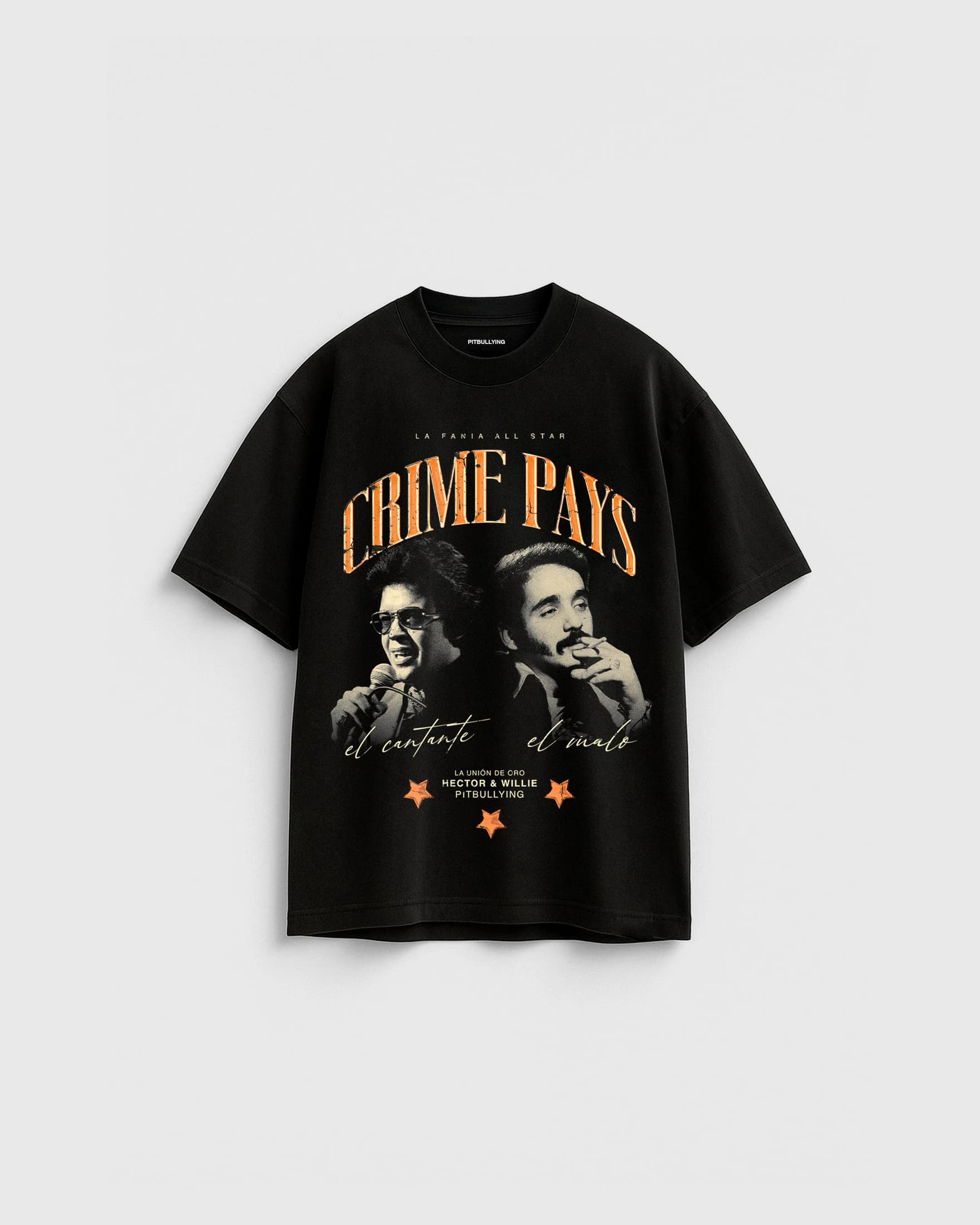 Camiseta Oversize Crime Pays Negra - imagen 1
