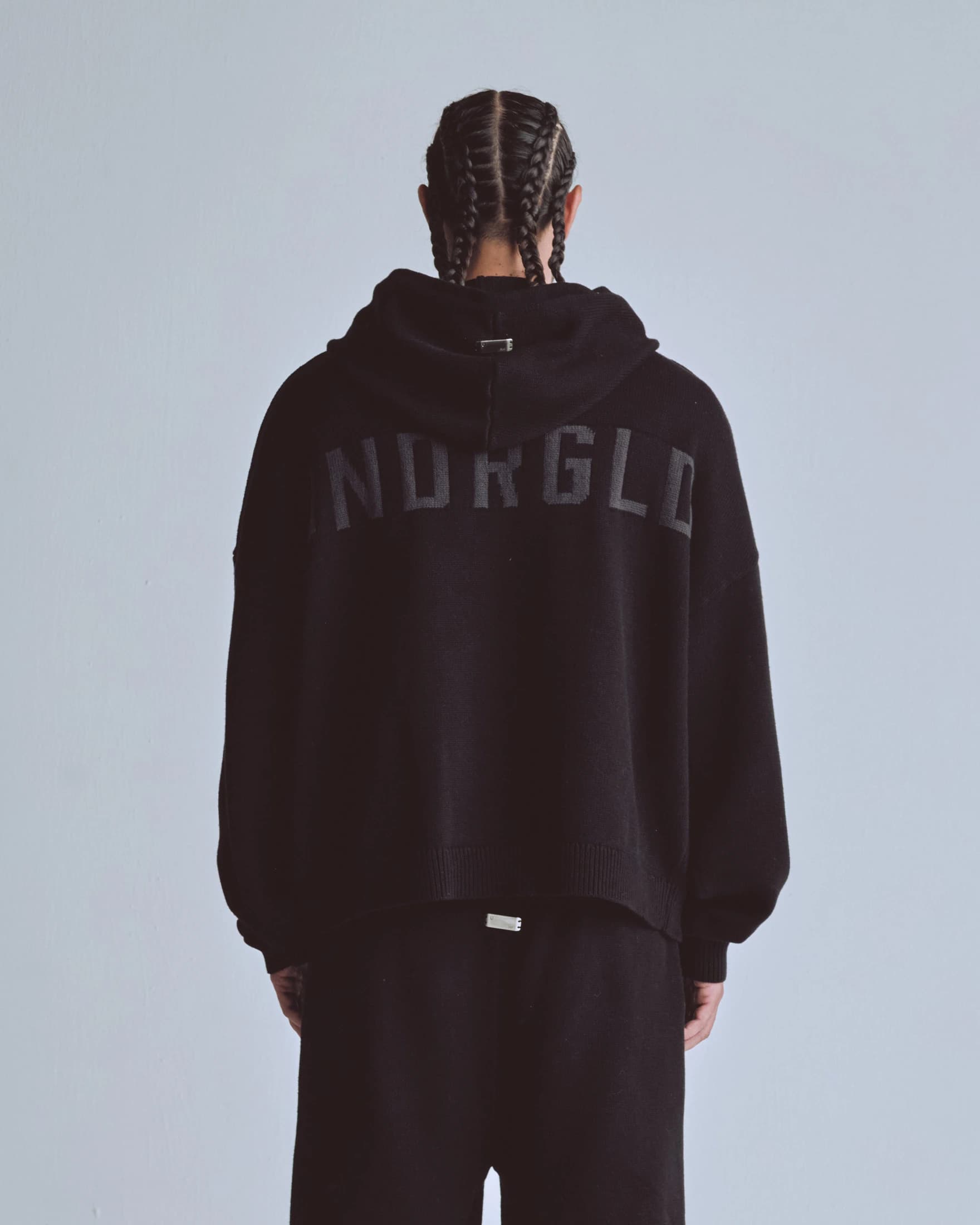 Basics UNDRGLD Knitted Hoodie Black - imagen 7