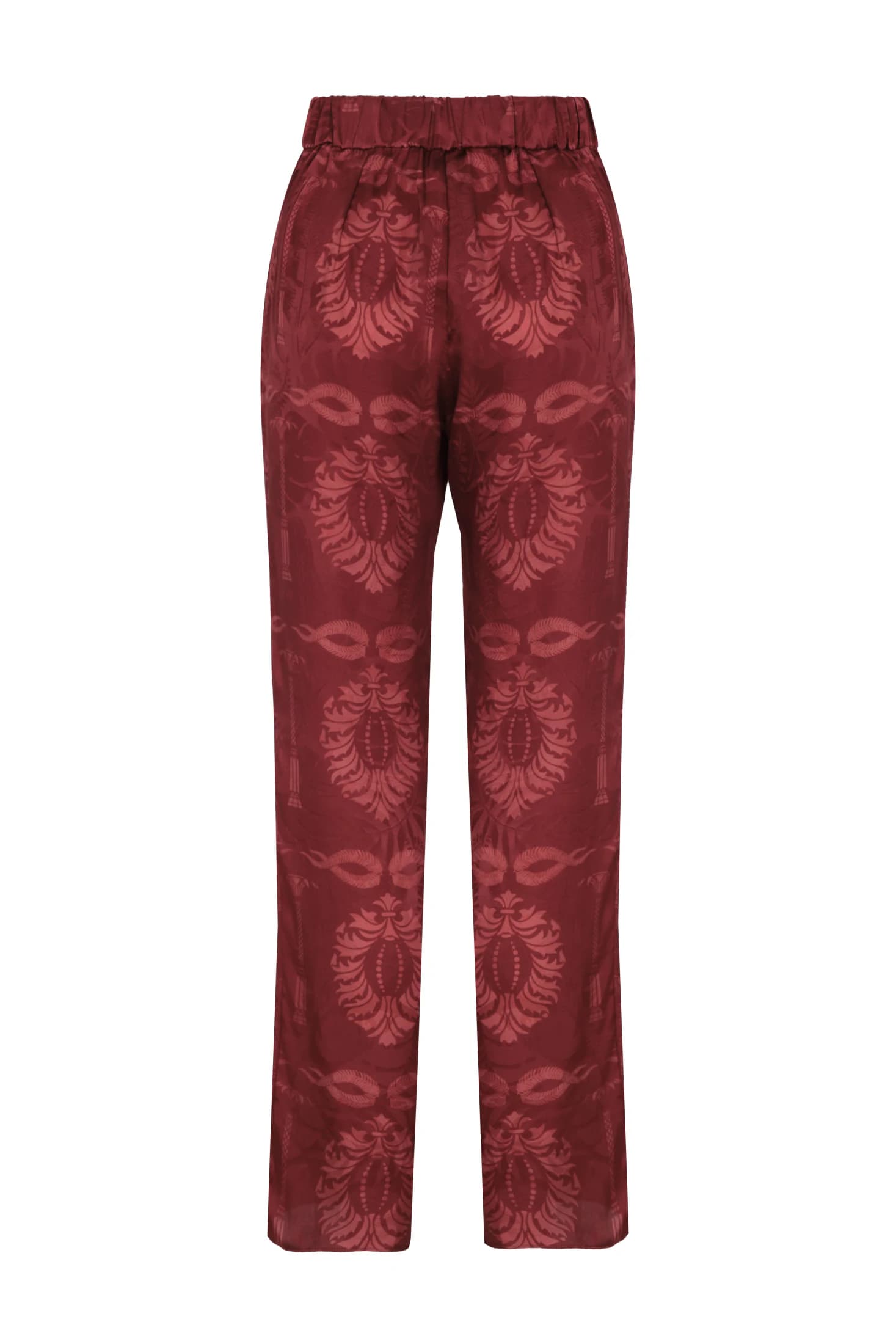 Santo Tomas Silk Jacquard Pants / Wine - imagen 3