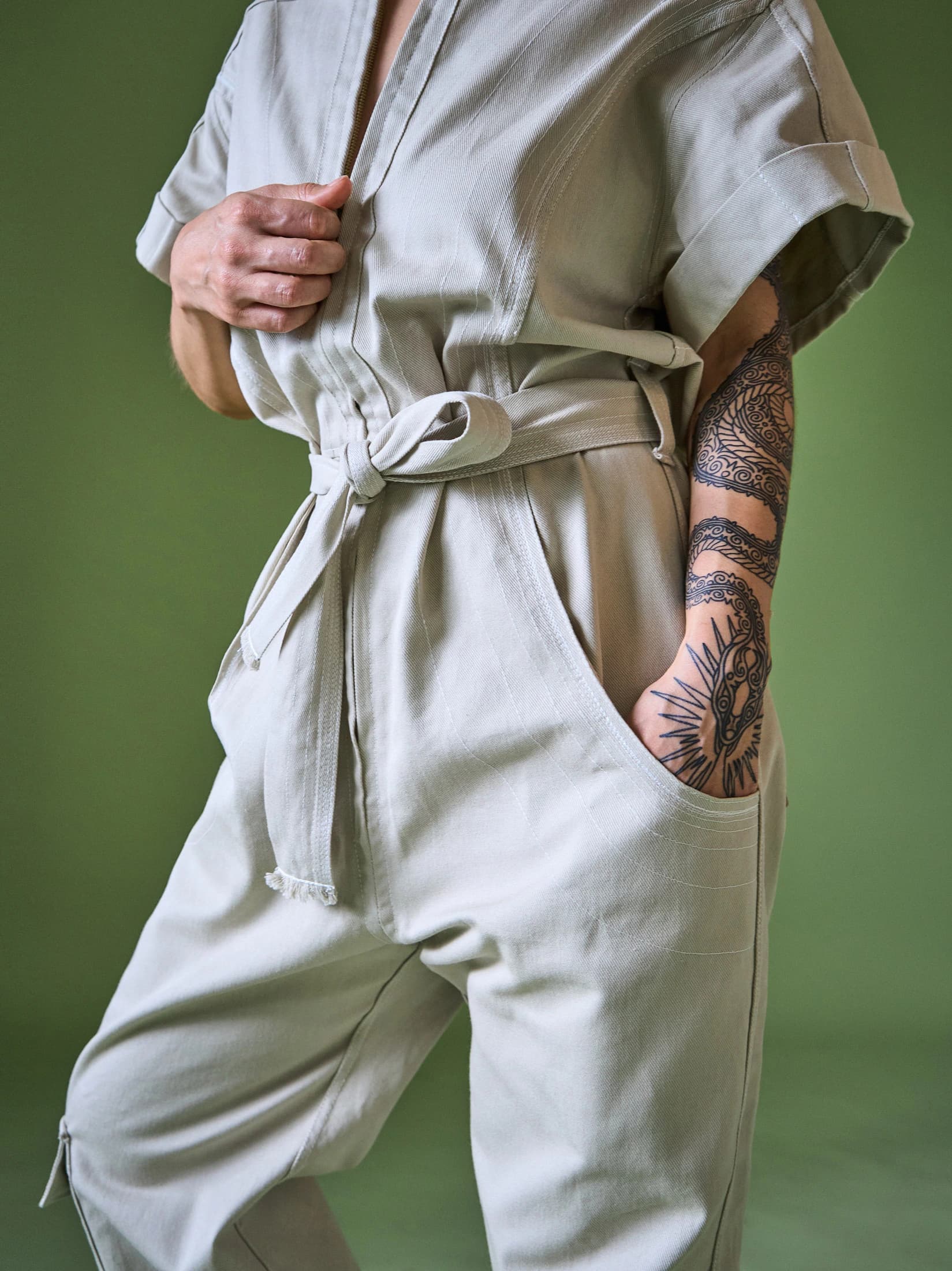 Enterizo Caqui en Drill Algodón - imagen 5