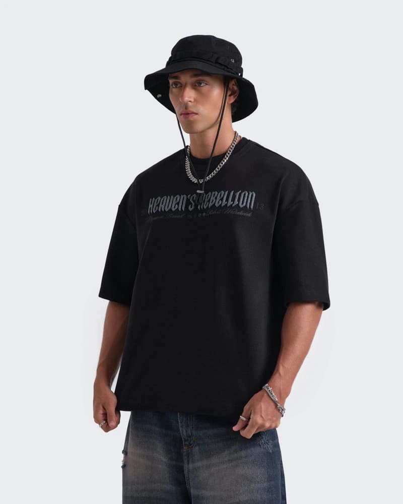 Camiseta Negra Oversize Rebellion - imagen 3