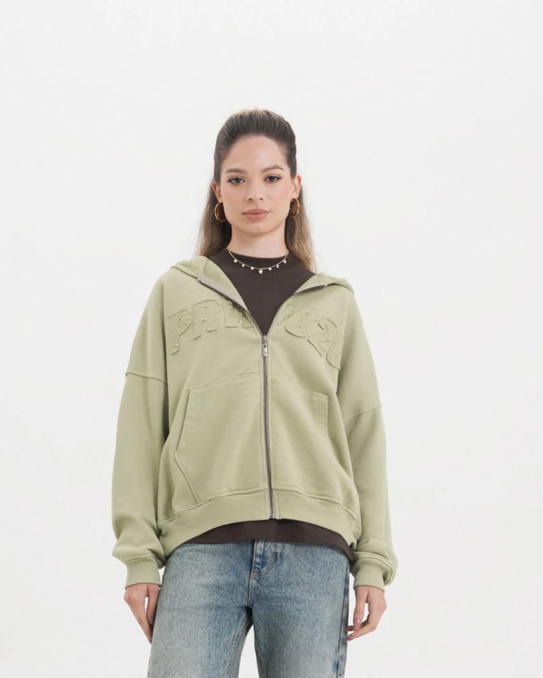 ACROSS THE LINES GREEN ZIP HOODIE - imagen 4