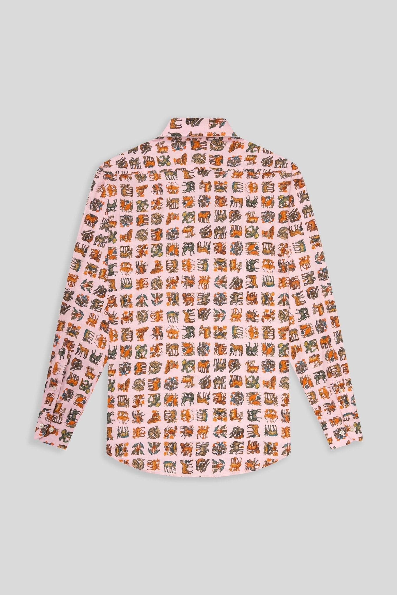 Men's cotton shirt green pink byzantium - imagen 2