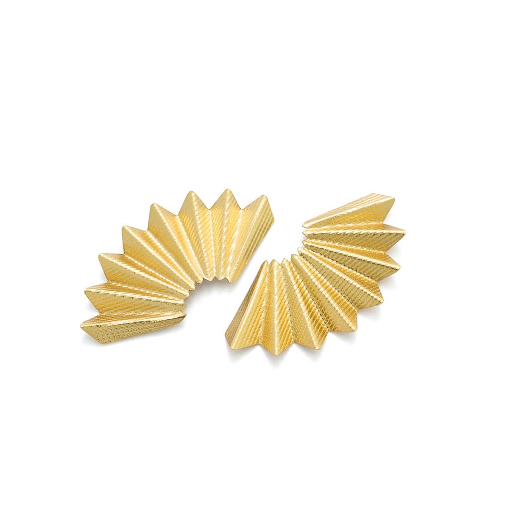 ARETES ABANICOS MEDIANOS ORO - imagen 1