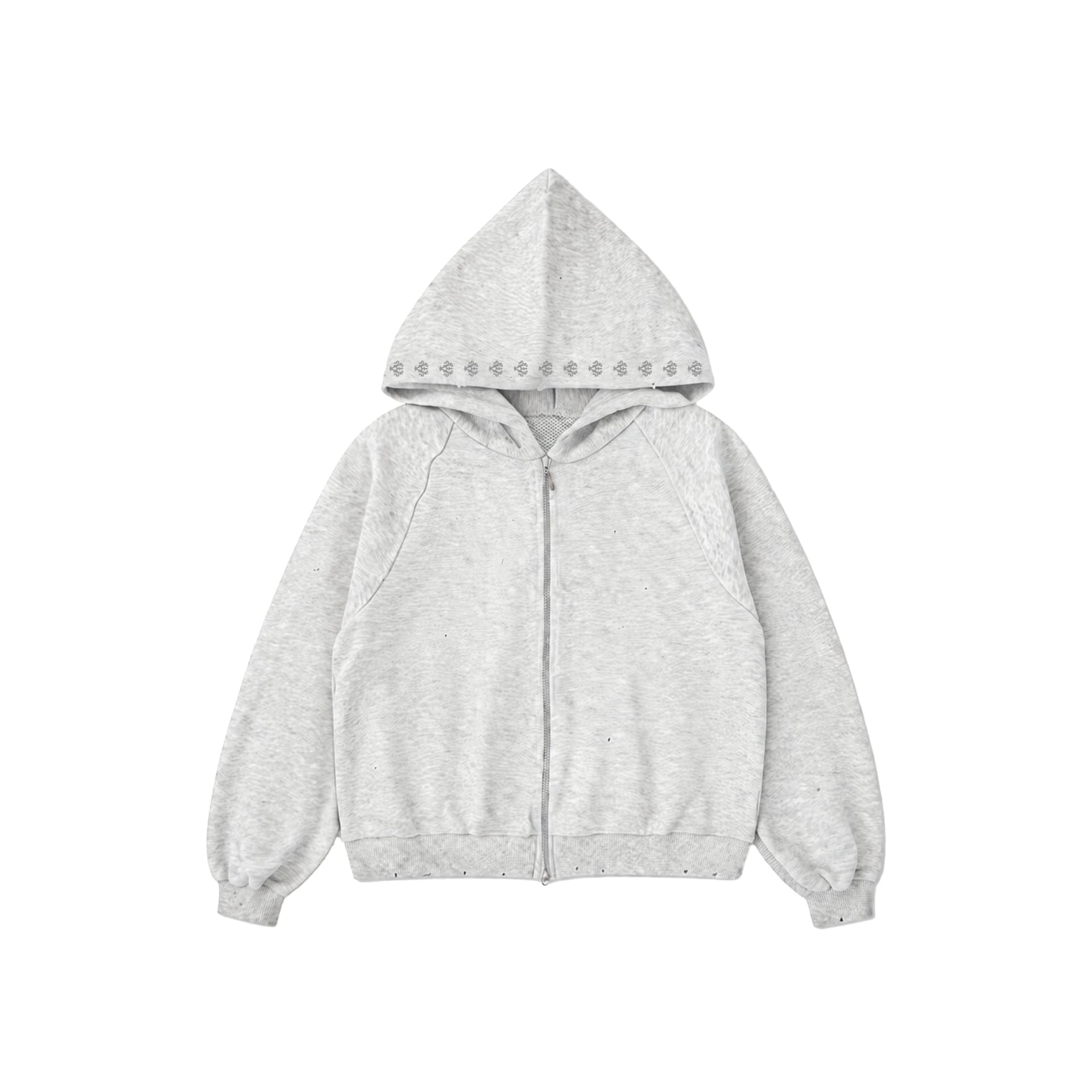Double Zip Hoodie Distressed - Gris - imagen 1