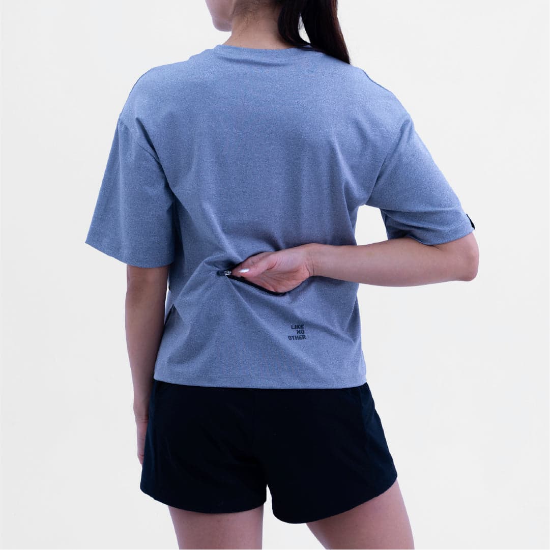CAMISETA LIFESTYLE MANGA CORTA ROAM OVERSIZE GRAY PARA MUJER - imagen 2