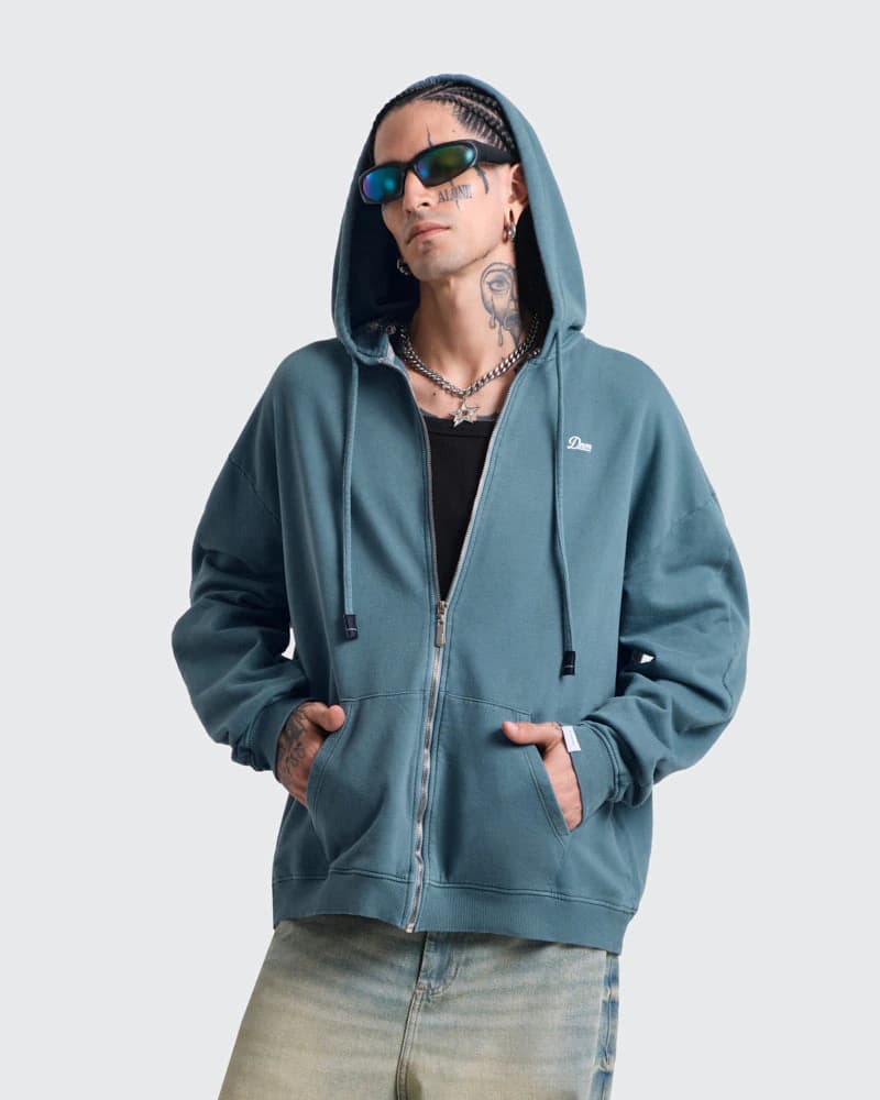 Hoodie Oversize azul Cloud Zip - imagen 2