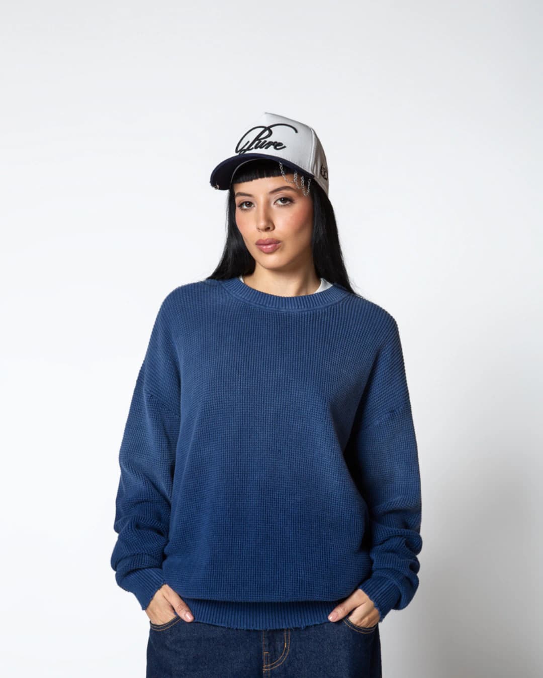 DOPAMINE BLUE KNIT CREWNECK - imagen 2