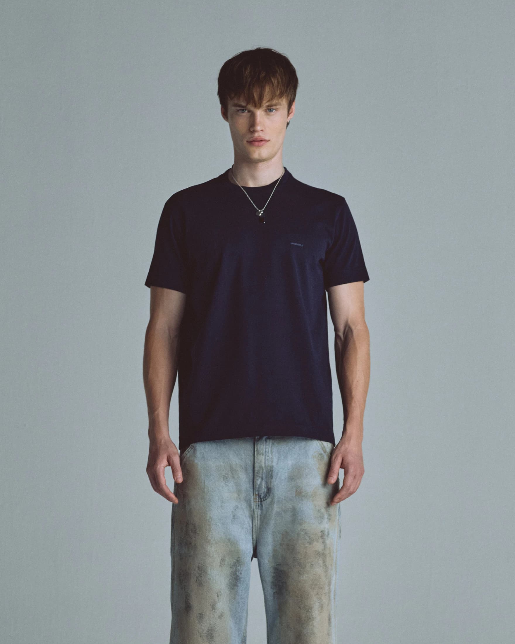 Basics Tiny Logo Regular Fit Tshirt Navy Blue - imagen 2