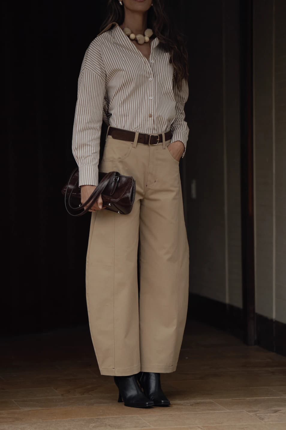 Pantalón Barrel de algodón | Khaki