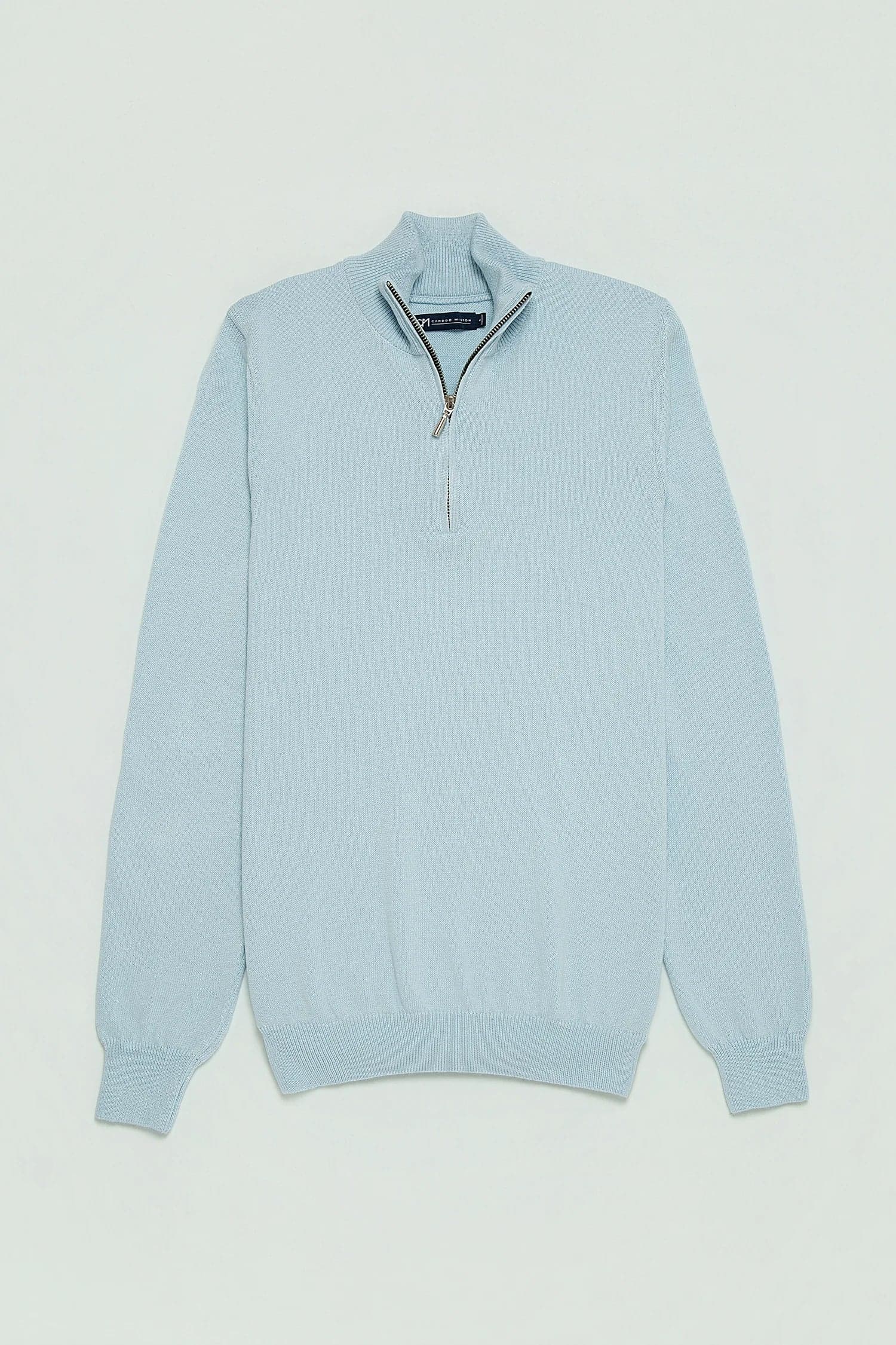 Saco Half Zip Algodón Azul Cielo