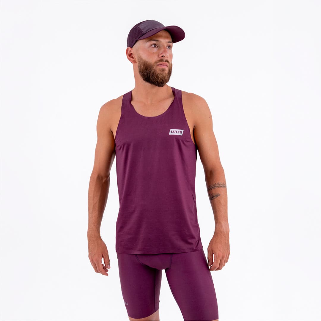 CAMISETA RUNNING MANGA SISA LEVIT CIRUELA PARA HOMBRE - imagen 1