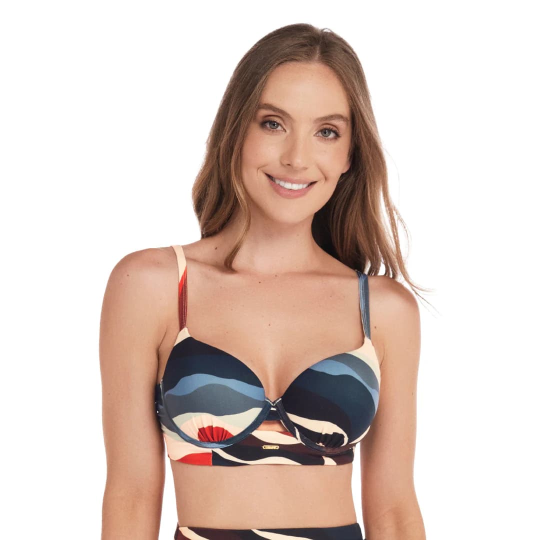 TOP DE VESTIDO DE BAÑO CON COPAS CON REALCE - imagen 5