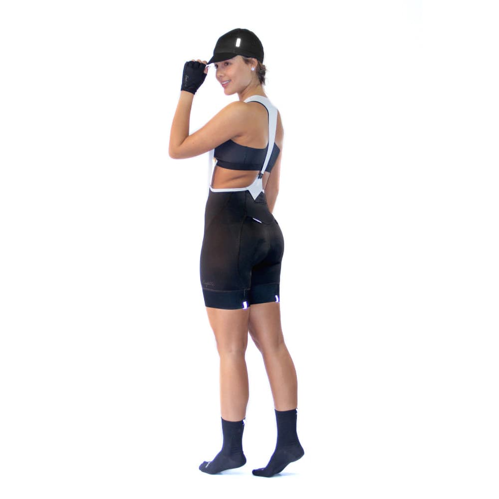 PANTALONETA CICLISMO CON CARGADERAS NÁPOLES PARA MUJER NEGRA - imagen 2