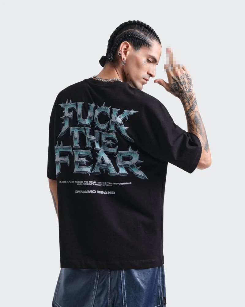 Camiseta Negra Oversize Fearless - imagen 2