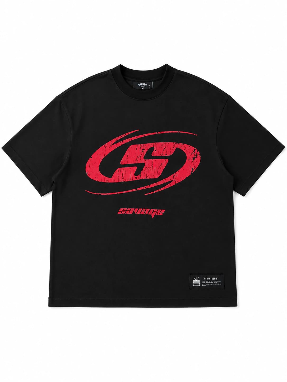 Camiseta Negra Oversize Red  250 gramos - imagen 1
