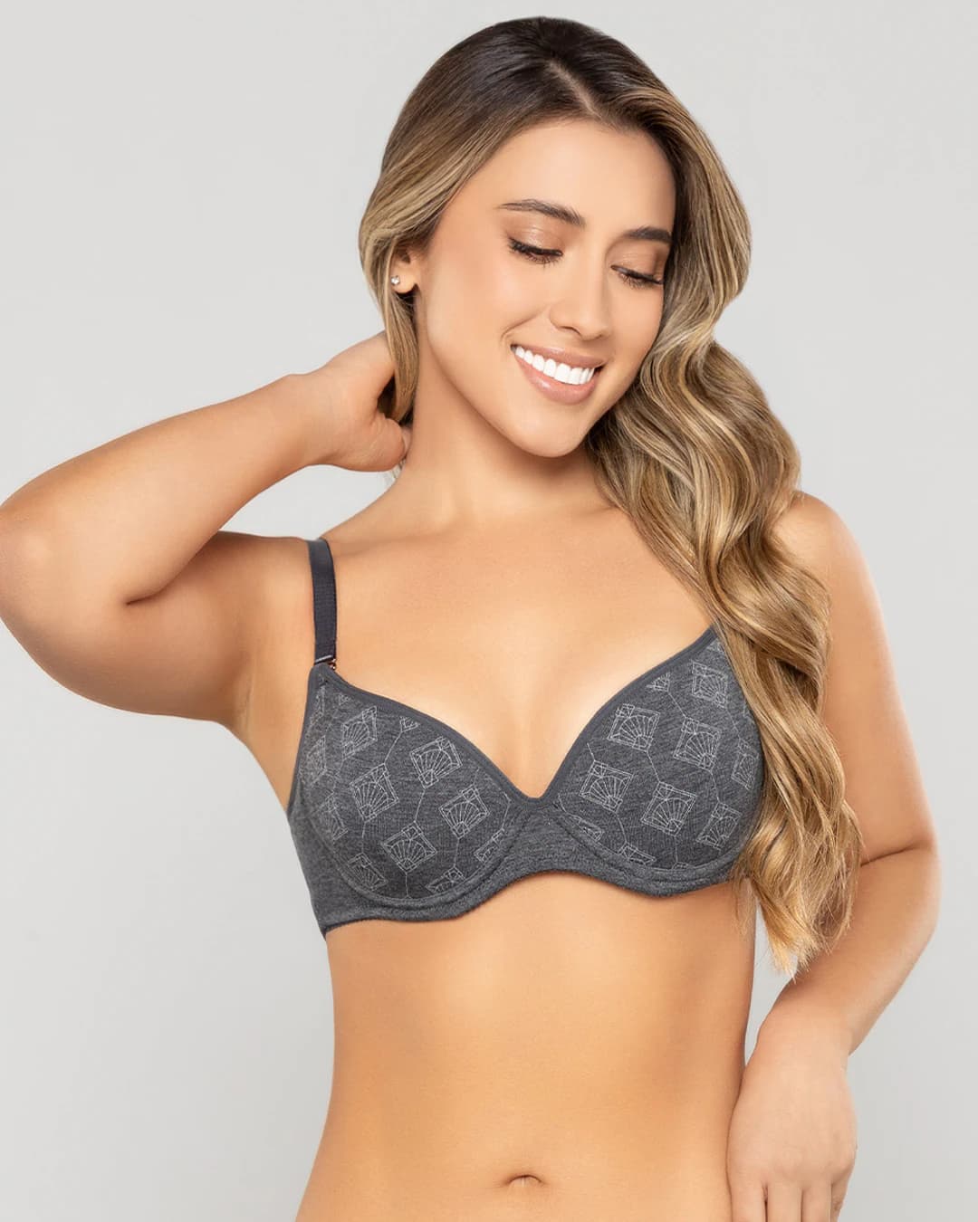 Brasier Media Copa en Algodón Estampado con Tirantes Ajustables Ref. 404 - imagen 6