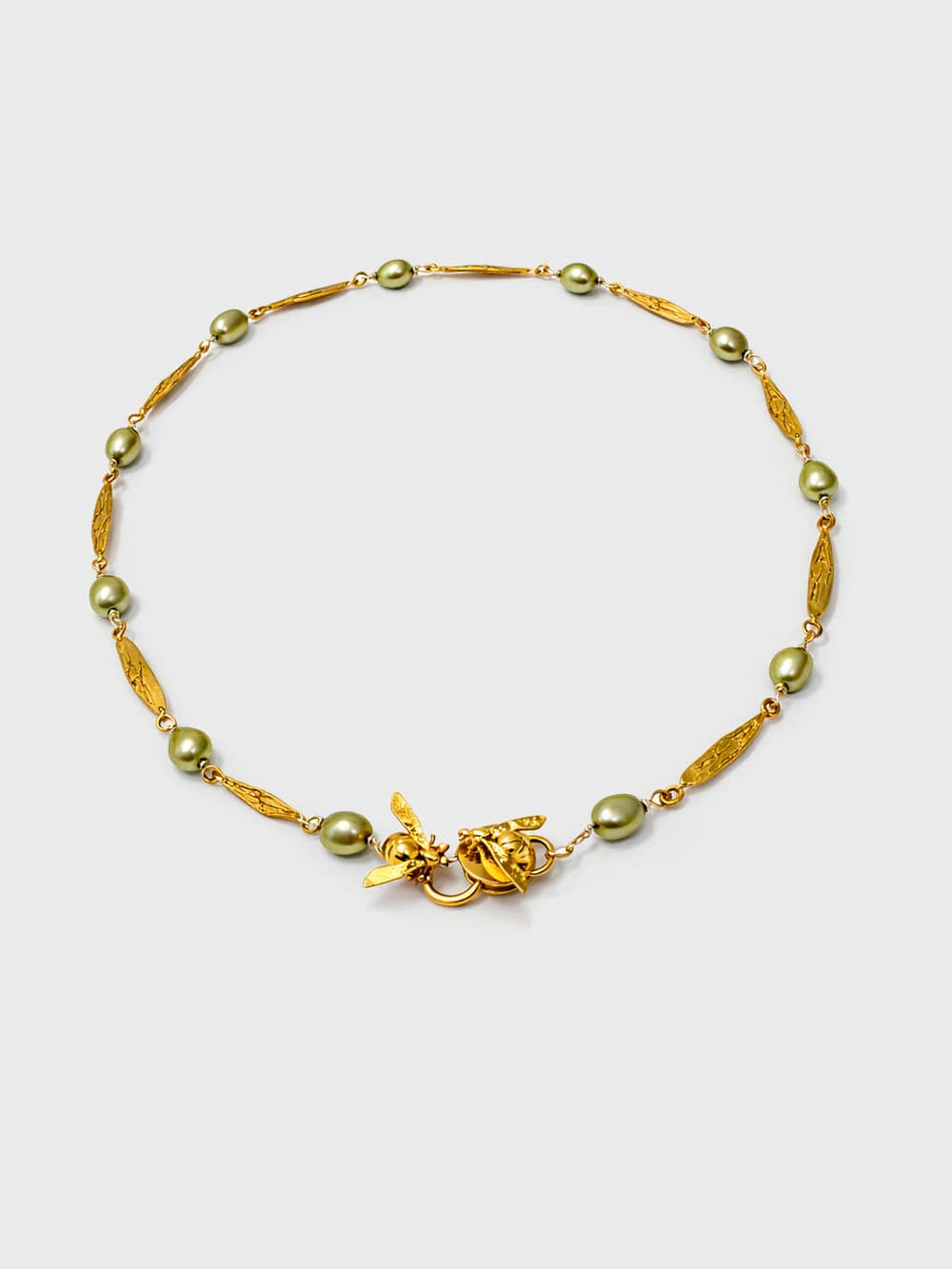 Collar Alas y perlas verde - imagen 1