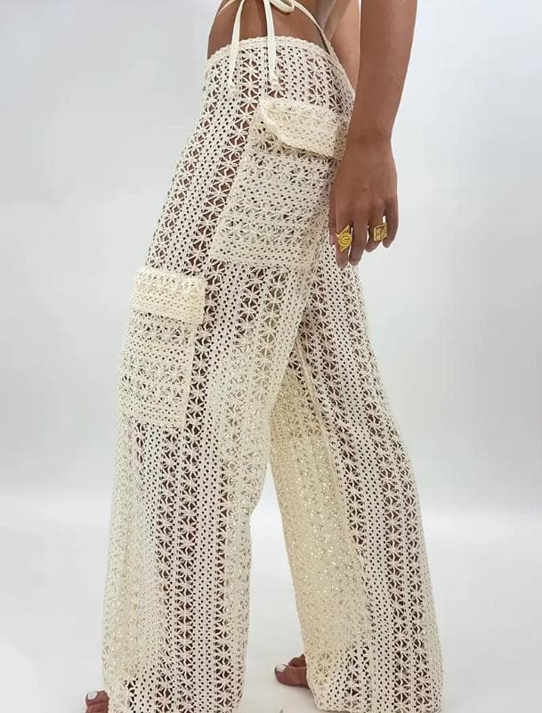 PANTALON TEJIDO MARFIL - imagen 2