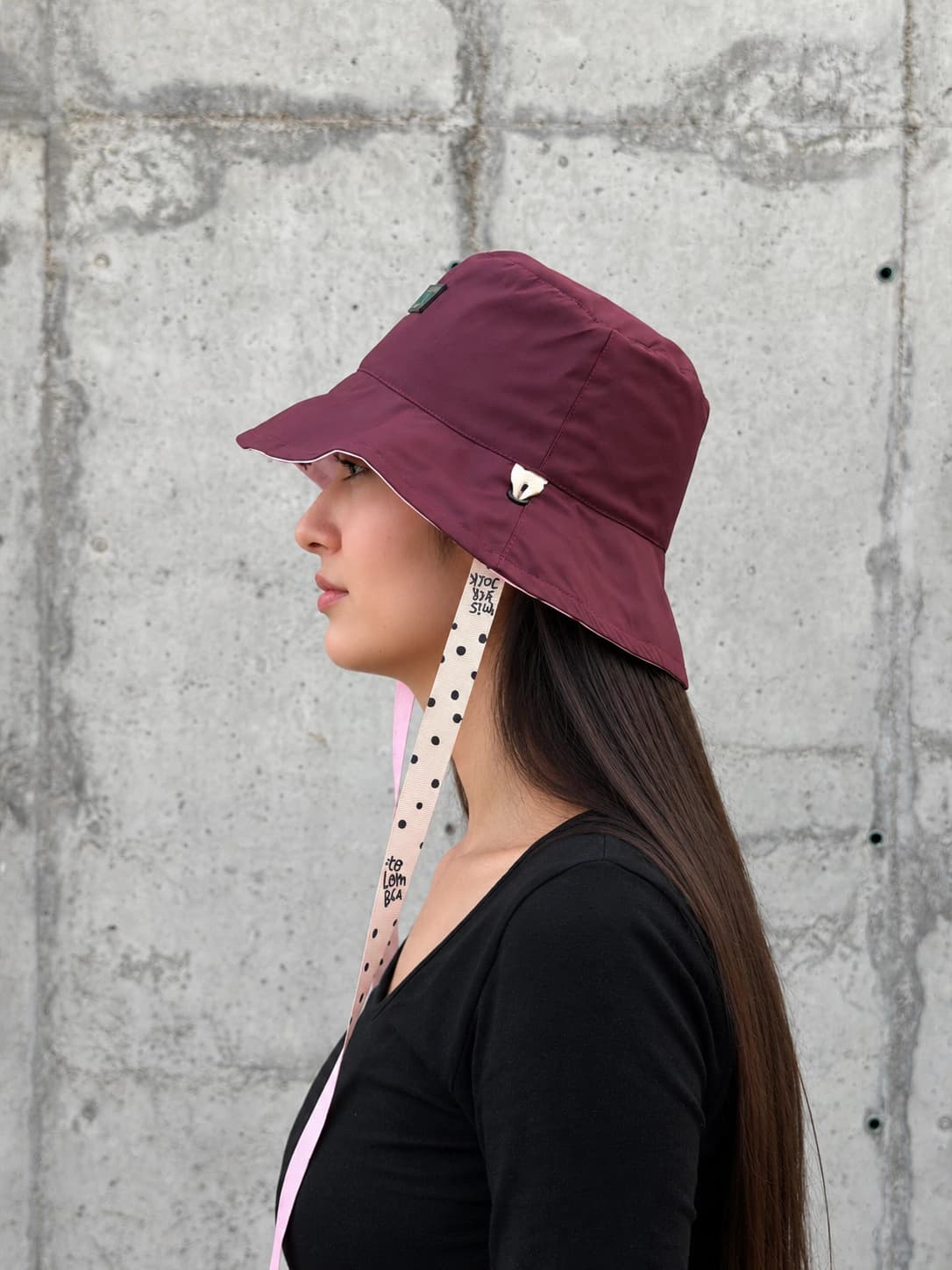 Bucket Hat Doble Faz Vinotinto Rosa - imagen 4